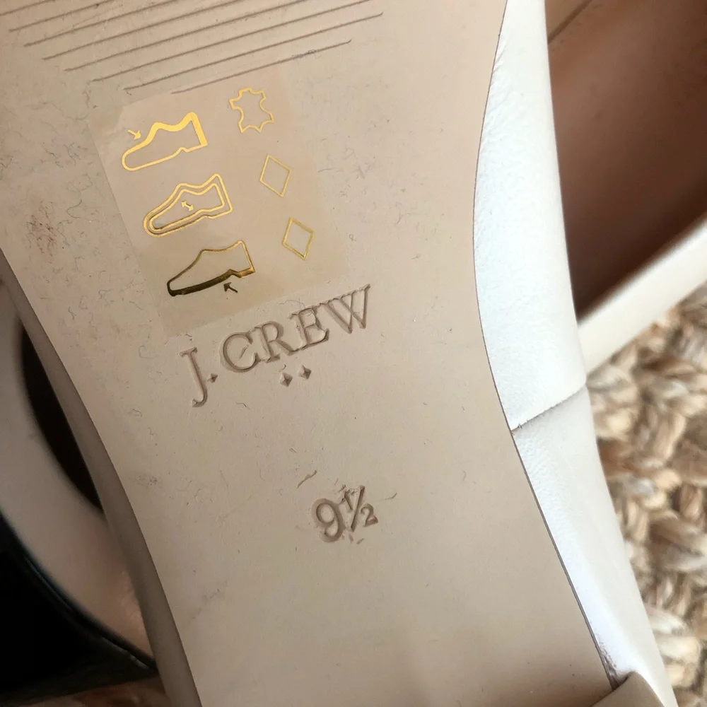 New: J Crew Marina leather pointy cap-toe flats. Size 9.5